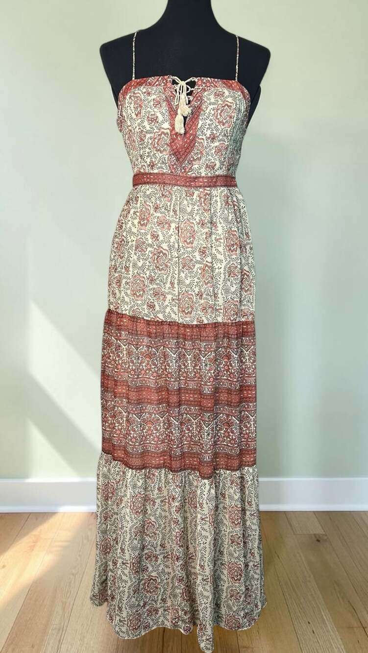Ecote Urban Outfitters Face The Music Lace Up Maxi Dress Size 4 NWT